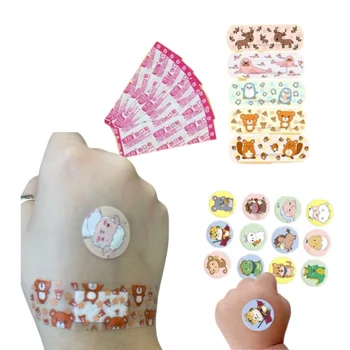 120PCS Cartoon Round Strap Shape Band Aid Strips for Children Adult Skin Patch Wound Plasters Woundplast