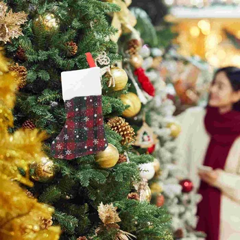 3 vnt Mini kalėdinės kojinės Šaukštas Šakutės Krepšiai Kalėdinės kojinės Plokščių indų laikymo krepšiai