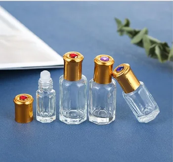 6ML stiklinis buteliukas su rutuliuku paakių kremui/serumui/eteriniam aliejui/kvepalams/lūpų blizgiui medus odos priežiūros kosmetikos pakuotė