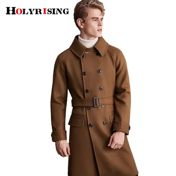 Holyrising Vyriškas vilnonis paltas virš kelių 2024 m. žiemą naujas M-6XL dydžio prabangus ypač ilgas vyrams 3 spalvų