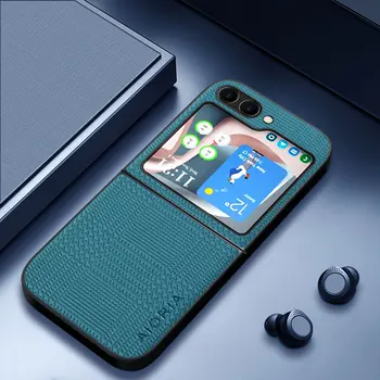 Houndstooth rašto dėklas, skirtas Samsung Galaxy Z Flip 5 4 3 Cover Fashion Leather Silicone Case Funda