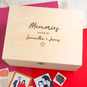 Personalizuota porų atminimo dėžutė - personalizuota atminties dėžutė Jubiliejinė dovana vaikinui - graviruota merginos dovanų medinė dėžutė