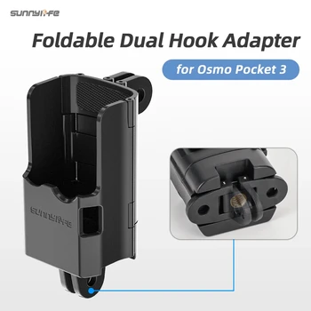 Pocket 3 išplėtimo adapteris sulankstomas dvigubas kabliukas Adapteris Apsauginis dėklas Laikikliai Dangtelis DJI Osmo Pocket 3