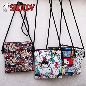 Snoopy Women Casual Simple Messenger Bag Hip Hop Style Ladies Handbags Mini Shoulder Bags Couple Phone Pouch Girls Classic Tote