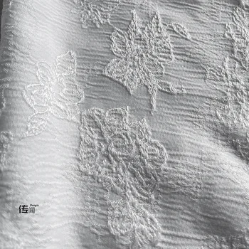 žakardo audinio baltos gėlių tekstūros suknelės krepšys drabužių dizaineris didmeninė prekyba audiniu 