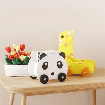 1:12 Lėlių namelis Miniatiūrinis Panda vežimėlis Žirafa Laikymo stovas Baldų modelis Lėlių namams Dekoras Vaikai Apsimeskite žaisdami žaislus