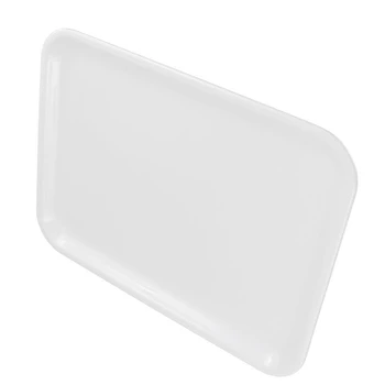 10X, 10 colių ilgio stačiakampio formos serviravimo dėklas, pagamintas iš plastiko baltos