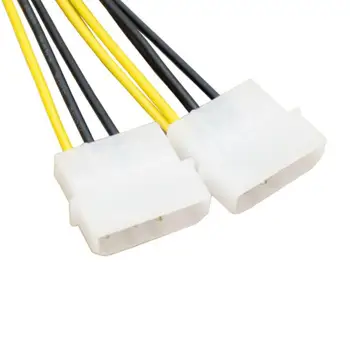 18cm 8Prisegti prie dvigubo 4Pin vaizdo plokštės maitinimo laido 180W Y formos 8 kontaktų PCI Express į dvigubą 4 kontaktų Molex vaizdo plokštės maitinimo kabelį