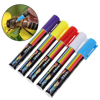 1Vnt Bičių bičių žymėjimo žymeklio rinkinys 8 spalvų bitininkystės ir bičių įrankiai Bičių ženklas Plastikiniai ženklai Rašiklis Bičių įrankiai