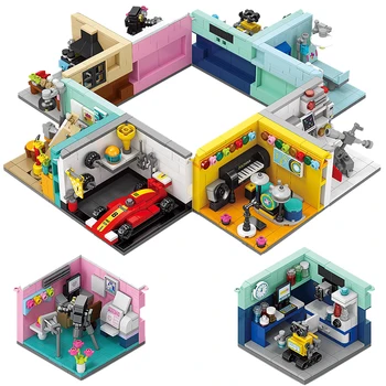 2023 Architektūra Mini kambariniai žaislai City Street View statybiniai blokai Kaladėlės Klasikiniai scenos modelių rinkiniai Vaikų berniukų ir mergaičių dovana