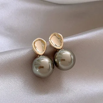 2023 Korėja naujo dizaino mados papuošalai 14K paauksuoti paprasti geometriniai perlų auskarai elegantiški moterų kasdienio darbo aksesuarai