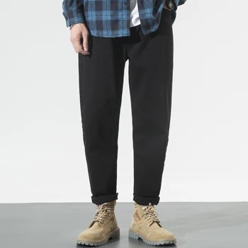 2023 Ruduo/Žieminiai džinsai Vyrų mada plius dydis laisvos Hareno kelnės bumas Tėčio kelnės juodi džinsai vyriški drabužiai vyriški drabužiai