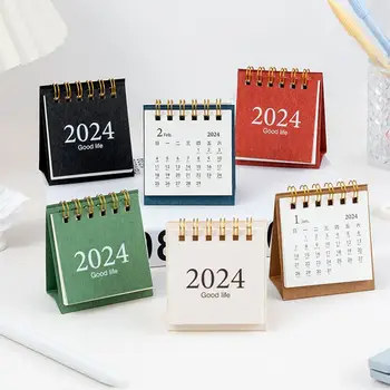 2024Mini ritės stalo stalo kalendorius Morandi stalo kalendorius Darbalaukio dekoravimas Kūrybinė dienos planavimo priemonė Darbo grafikas Biuro reikmenys