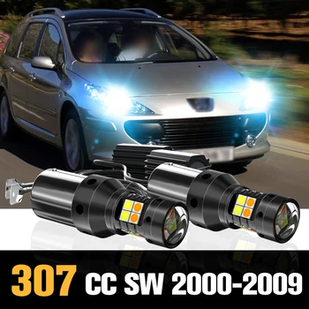 2vnt Canbus LED dvigubo režimo posūkio signalas+dienos žibintas DRL Priedai Peugeot 307 CC SW 2000-2009 2003 2004 2005 2006