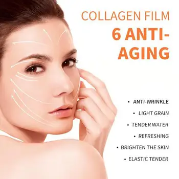 3/4vnt kolageno plėvelės popierius tirpus veido kaukės audinys anti-senėjimo tirpus vanduo veido užpildas pilnas kolageno fimingas pakėlimas veido priežiūra