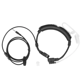 3.5mm kištukas Taktinės gerklės mikrofono ausinės Slaptos reguliuojamos slapto oro vamzdžio ausinės su gerklės mikrofonu išmaniesiems telefonams