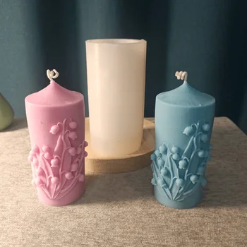 3D Reljefinis gėlių silikonas Rankų darbo žvakių forma 