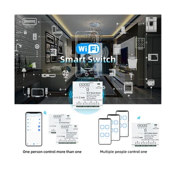 4CH EWeLink WiFi Smart Switch+RF433 Remote 7-32V 2.4G WiFi Smartlife namų automatikos modulis, skirtas IFTT Alexa Google Home