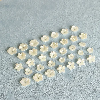 50vnt Vintažinė baroko gėlių imitacija Perlų tiesios skylės karoliukai Laisvi karoliukai papuošalų gamybai 