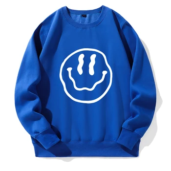 A Twisted Happy Face Printing Man Hooded Fashion Sports Loose Sweat Casual Basic Crew Neck Hoodies Original Classic Hoody