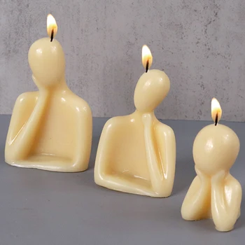 Abstraktus mąstytojas Statula Silikoninė žvakių forma 
