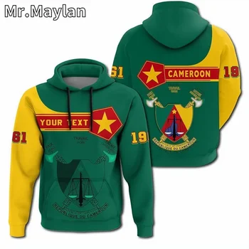 AFRICAN HOODIE Country CAMERŪNO vėliava 3D Printed Unisex Hoodies Vyriški/moteriški gatvės drabužiai Zip Pullover Casual Jacket sportiniai kostiumai XY-991