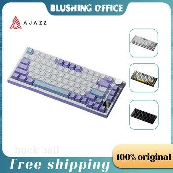 Ajazz AK820 Belaidė mechaninė žaidimų klaviatūra 3 režimų USB/2.4G/Bluetooth klaviatūra RGB foninio apšvietimo karšto apsikeitimo žaidėjų klaviatūros dovanos
