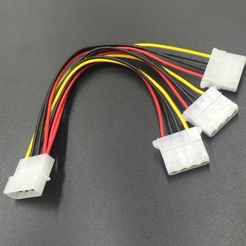 Angitu 2vnt/lot 4Pin LP4 Molex/IDE Male to 3x Female Splitter Power Extension Cable Molex D tipo skirstytuvo kabeliai