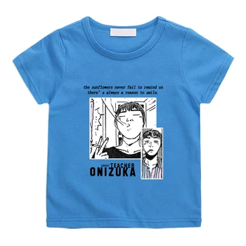 Anime Puikus mokytojas Onizuka Eikichi Print marškinėliai 100% medvilnė Aukštos kokybės minkšti marškinėliai Berniukai/Mergaitės Vaikai Juokingi marškinėliai Japonija