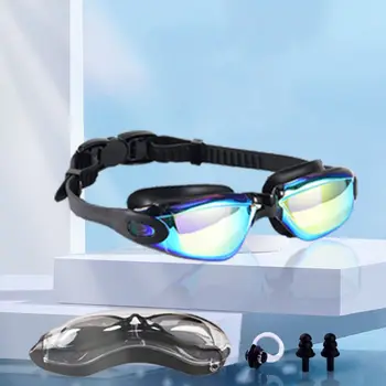 Anti-fog Plaukimo akiniai Apsauga nuo UV spindulių su ausų kištuku Plaukimo akiniai Reguliuojama apsauga nuo nutekėjimo Nardymo akiniai Vasaros vandens sportas