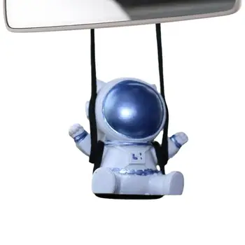 Astronauto automobilio pakabukas automobilio galinio vaizdo veidrodėlis Kabantys papuošalai patvarus astronauto formos kompaktiška figūrėlė automobilio raktų pakabukų krepšiams