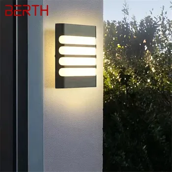 BERTH modernus paprastas sieninis šviestuvas LED vandeniui atsparus IP 65 senoviniai žvakidės lauko namų balkono koridoriaus kiemo dekoro žibintams