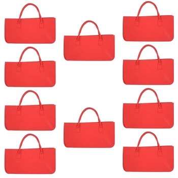 Big Deal 10X veltinio piniginė, veltinio laikymo krepšys Didelės talpos kasdienis pirkinių krepšys - raudonas