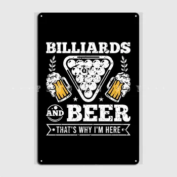 Biliardo alaus baseino žaidėjas Metalo ženklų klubas Pagrindinis Juokingos plokštelės Baras Garažas Alavo ženklo plakatas