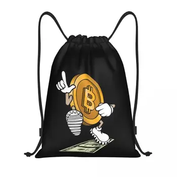 Bitcoin Žingsnis ant 100 dolerių kupiūros Juokinga kriptografinė grafinė raištelių krepšiai Sporto salės krepšys Lauko paketas Ilgalaikės vasaros stovyklos Kuprinė