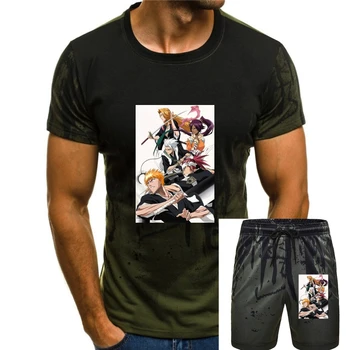 Bleach marškinėlių dizainas Vyriški laisvalaikio baltos spalvos baliklis Kurosaki Ichigo marškinėliai trumpomis rankovėmis marškinėliai Hip Hop Anime Bleach marškinėliai