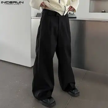 Casual Streetwear Style Vyriškos kelnės Vienspalvės laisvos silueto prigludusios pantalonai Visos rungtynės Paprastos vyriškos ilgos kelnės S-5XL 2023