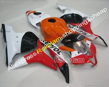 CBR600 RR 09-12 ABS motociklų aptakų rinkinys CBR600RR F5 2009-2012 Baltai raudonai oranžiniai motociklų aptakai (liejimas)