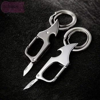 Classic Men Mini Knife Sulankstomas raktų pakabukas Daugiafunkcinis raktų pakabukas Juosmens kalnas Karabino automobilio raktų priedai