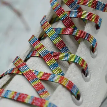 Coolstring 6MM metaliniai siūlai nėriniai spalvingi su elastingomis poli guminėmis virvėmis rankinė apyrankė Pasirinktinis logotipas Boot Cord Zapatillas Mujer