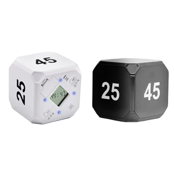 Cube-Timer Virtuvės laikmačio gravitacijos jutiklio apverčiamas meditacijos laikmatis laiko valdymui ir atgaliniam skaičiavimui 5-15-25-45 min