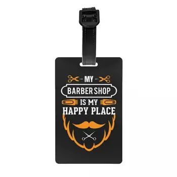 Custom My Barber Shop My Happy Place Bagažo žyma Privatumo apsauga Bagažo žymos Kelioninio krepšio etiketės Lagaminas