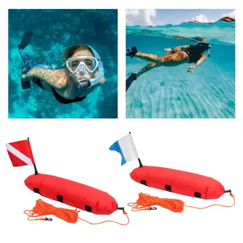 Didelio matomumo šviesą atspindinti juosta Snorkeling Spearfishing Freediving Float Plūduras su nardymo vėliavos linijos virve nemokamam nardymui Plaukimas