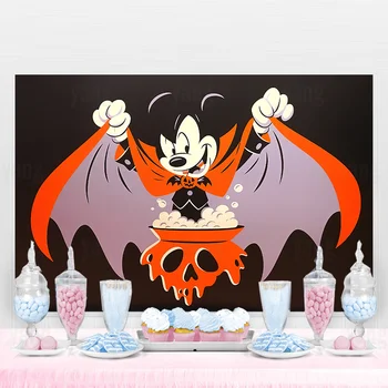 Disney Baisus Helovinas Mikis Vampyras Moliūgas Gimtadienis Tiekimas Fonas Fonas Vakarėlio dekoracijos Reklamjuostė Mergaitės Berniukai Vaikai