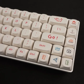 Dropship 123-Key PBT Keycaps Dye-Sub for MX-Switches Gaming Mechanical Keyboard- White
