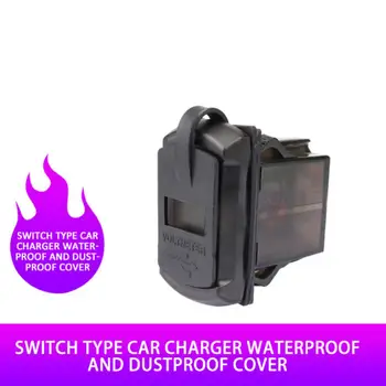 Dvigubas USB su įtampos ekranu Vandeniui atsparus jungiklis Patvarus automobilių automobilių priedai Pc medžiagos apvalkalas Automobilinis įkroviklis atsparus vandeniui