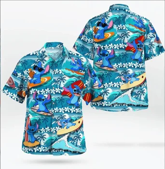 Dygsnis Havajų marškiniai Atostogų marškiniai Vyriški Disnėjaus Havajų marškiniai Laisvalaikio mygtukas žemyn Marškiniai trumpomis rankovėmis Vintažinių marškinėlių viršūnės