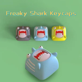 ECHOME Funny Shark Keycap Anime Key Cap Cute Keyboard Cap Custom Handmade Kawaii KeyCap for Mechanical Keyboard Accessories Gift