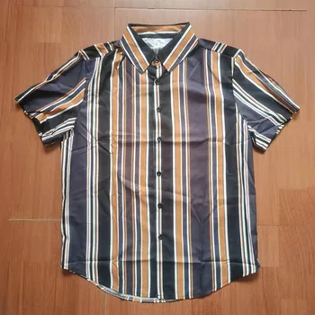 Fashion Mens Vintage Luxury Black Striped Shirts Y2K Summer New Trendyol Vyriški marškiniai trumpomis rankovėmis Camisa Hawaiana Hombre