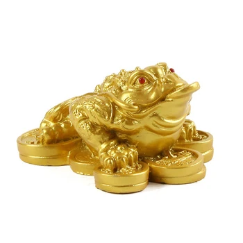 Feng shui rupūžės pinigai Laimingas turtas Kinijos auksinės varlės rupūžės moneta Namų biuro dekoravimas Stalviršio papuošalai Laimingos dovanos